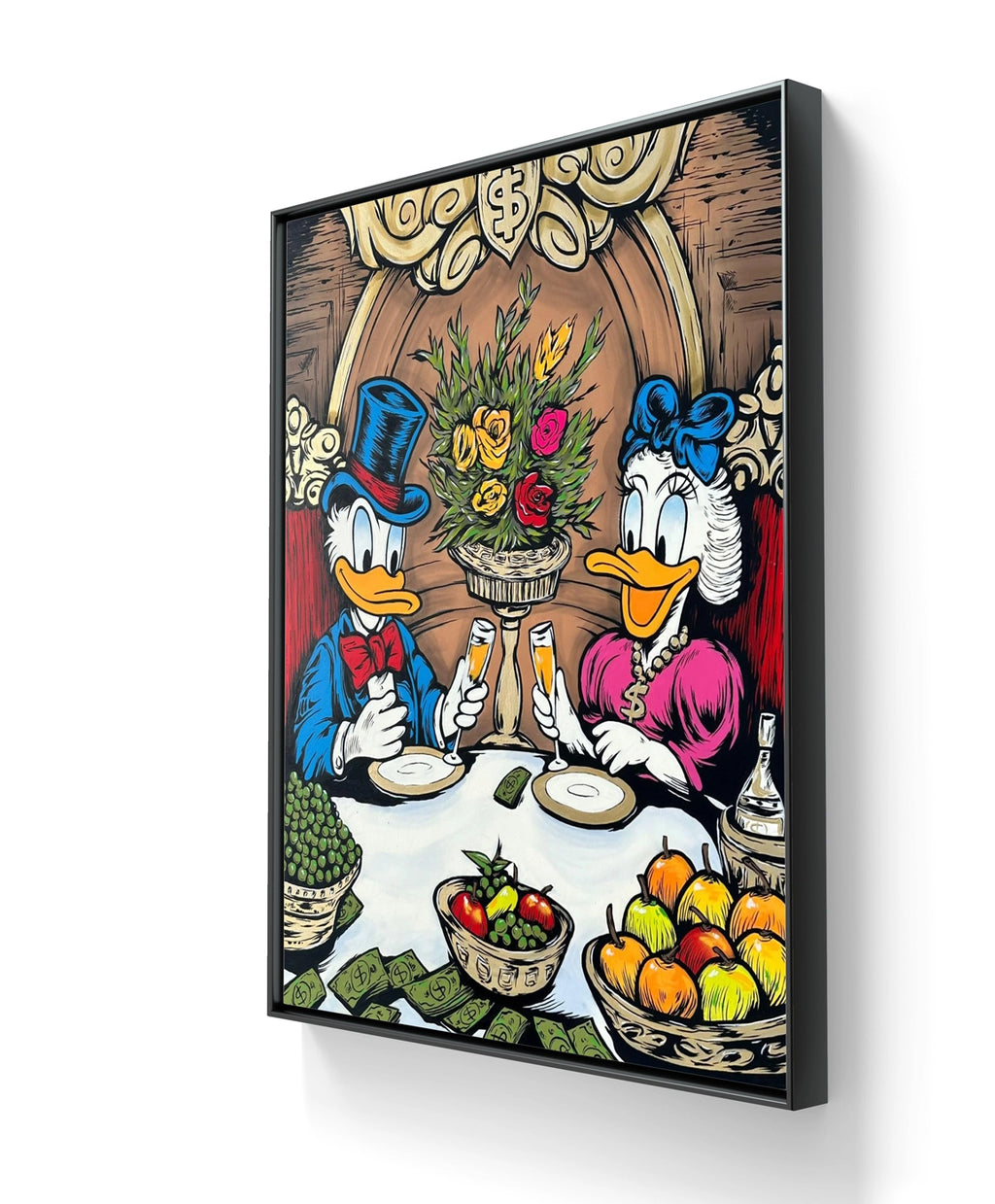 Kunstverket "Michelin" levers ferdig innrammet med en sort ramme