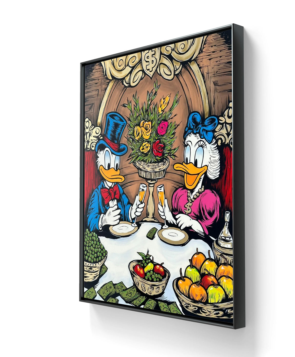 Kunstverket "Michelin" levers ferdig innrammet med en sort ramme