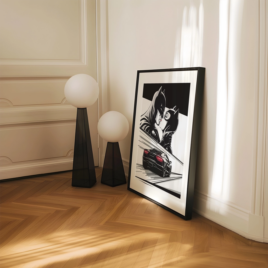 Midnight kiss er trykket på 305 grams glatt kunstpapir i 100 prosent bomull. 