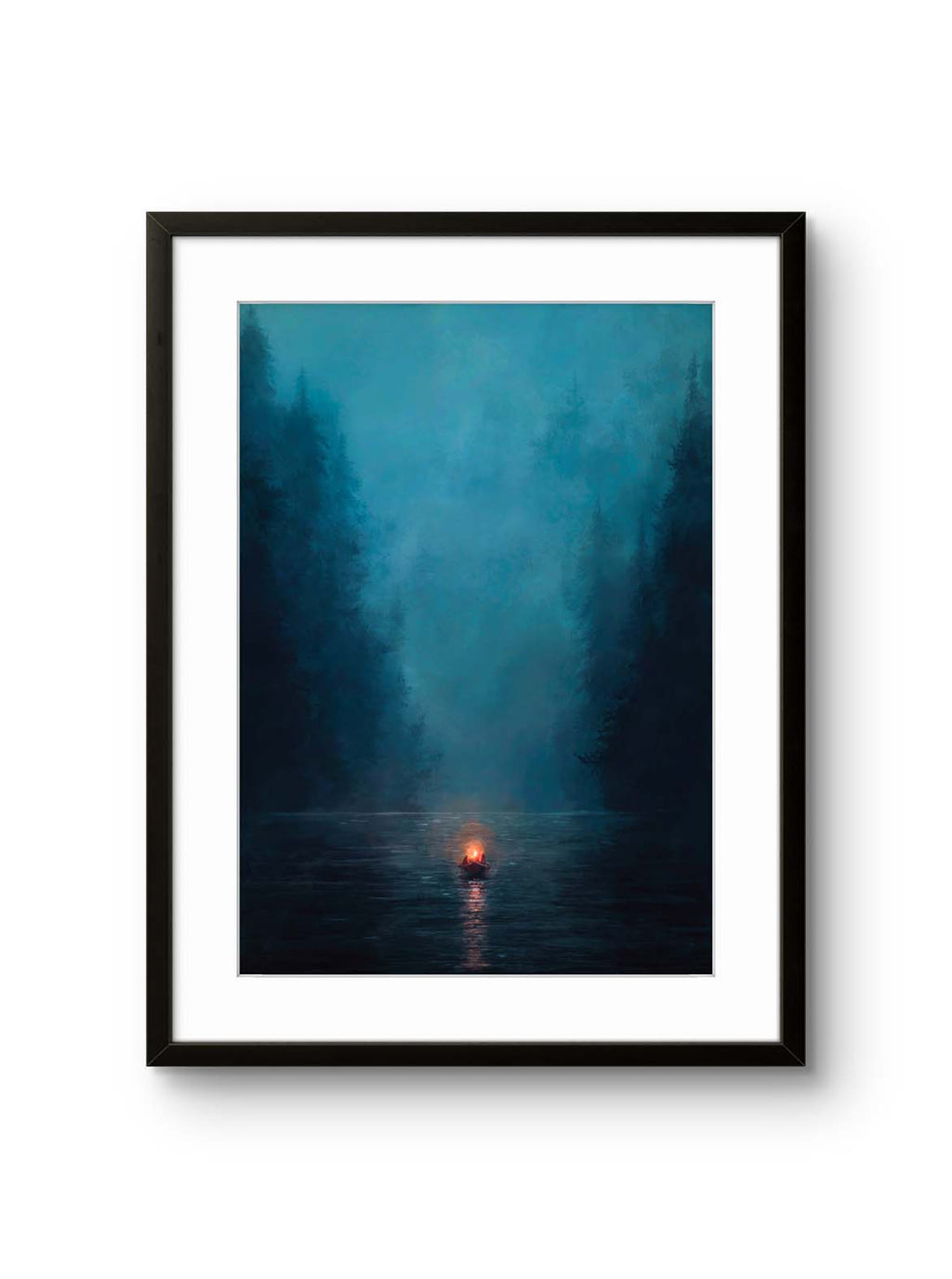 Kunsttrykket «Nocturnal Lantern» av den norske samtidskunstneren Kim Brarud. Signert og nummerert i et begrenset opplag på 30 stk.