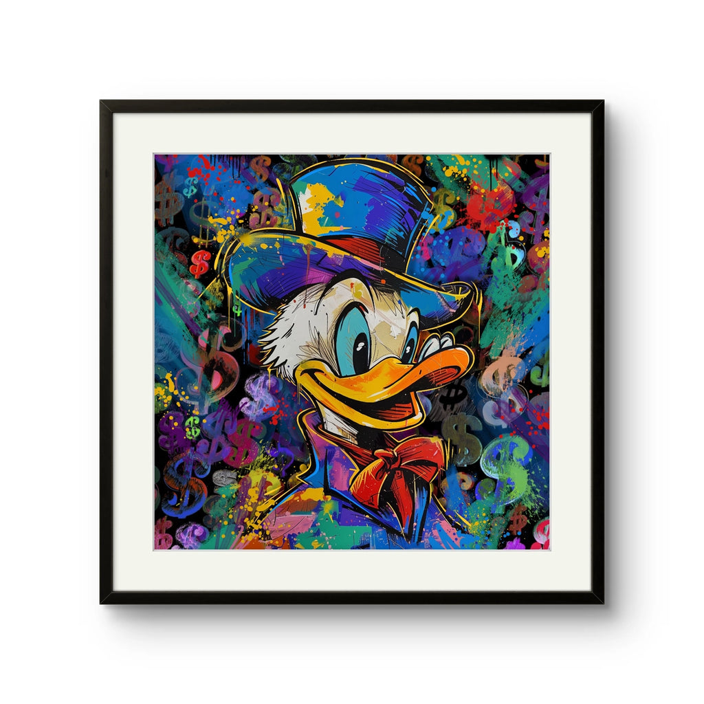 Oldschool scrooge på kunstpapir er signert av Salke og nummeret i et begrenset opplag.