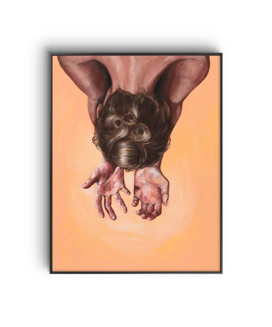 Maleriet "Open hands" av den norske samtidskunstneren Hanne Giertsen.