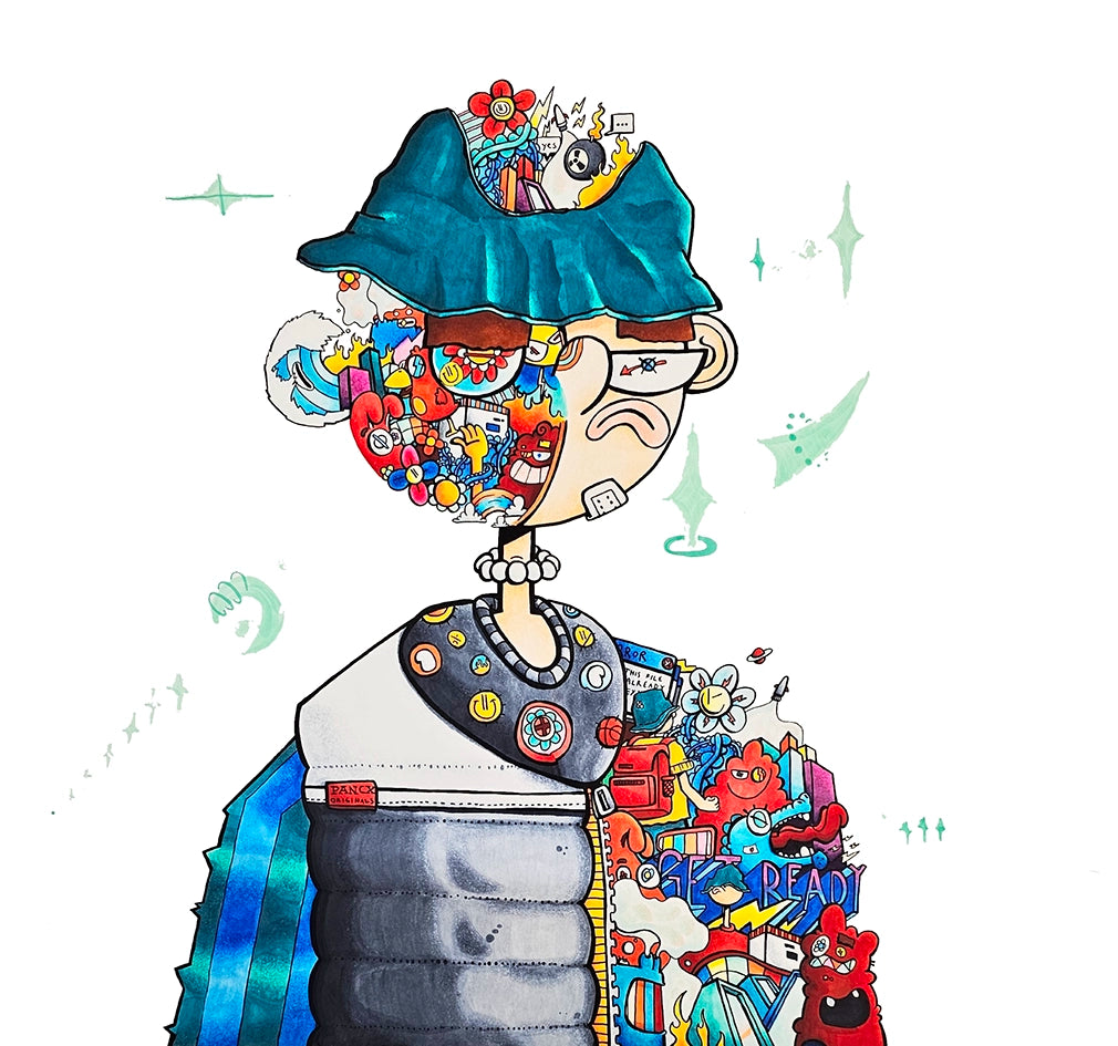 Kunstverket er i stilen "doodeling"