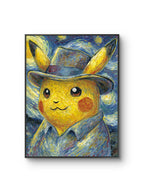 Kunsttrykket "Pikachu with a Hat" kommer på lerret og denne er håndkolorert av Salke1. 