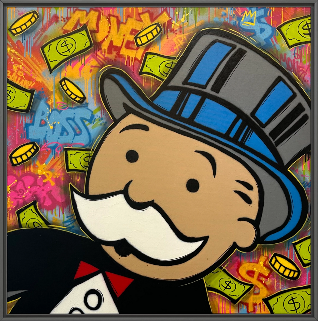 Detaljebilde av kunstverket "Play to win" av popart kunstneren Salke1.