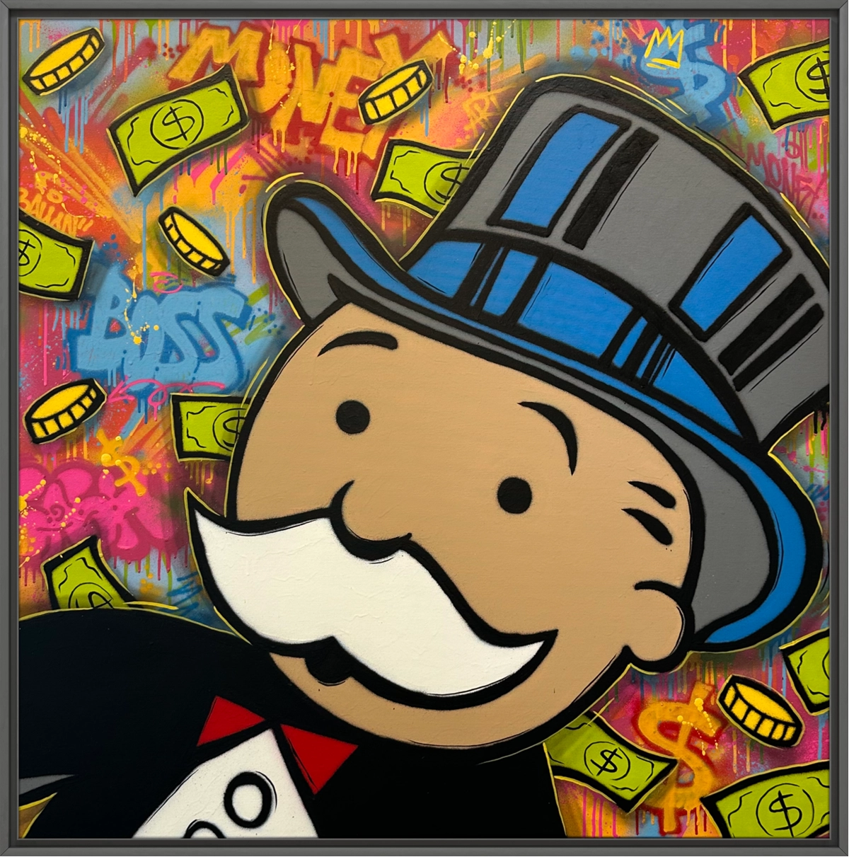 Detaljebilde av kunstverket "Play to win" av popart kunstneren Salke1.