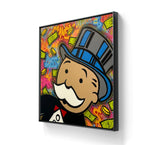 Kunstverket "Play to win" leveres med en sort ramme. 