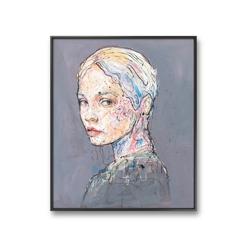 Fine art giclée trykket "Right behind" av den norske kunstneren Lea Alstad, signert og nummerert i et begrenset opplag. 