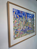 Maleriet "Shadows learning to bloom" kommer i størrelsen 91 x 72 cm