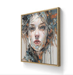 Maleriet "Silver Lining" leveres med en ramme av eik.