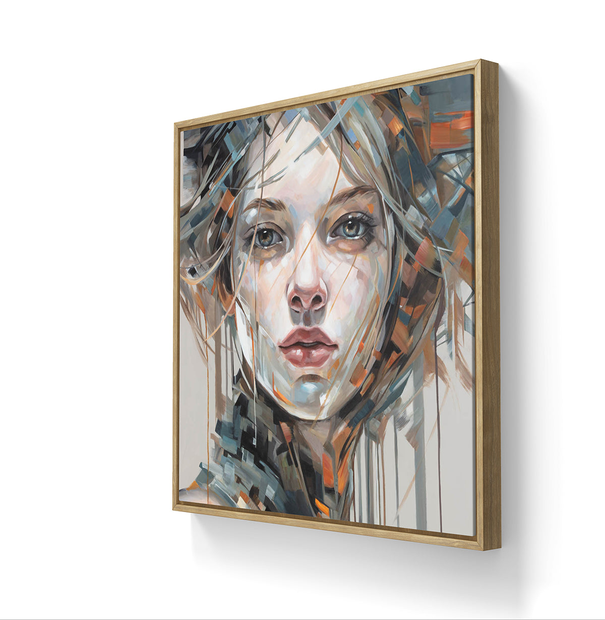 Maleriet "Silver Lining" leveres med en ramme av eik.