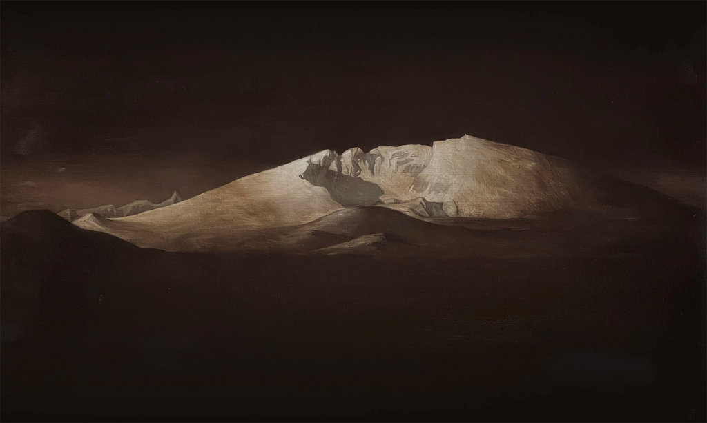 Detaljebilde av maleriet "Snøhetta 2" av Torkild Iversen