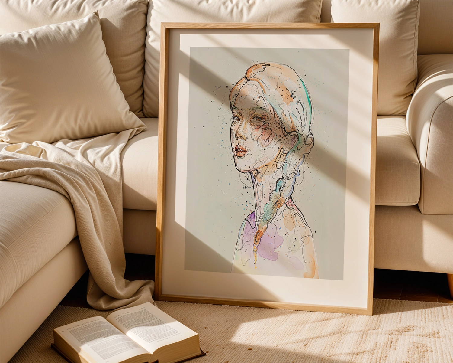 Kunsttrykket "Sommernatt" av Lea Alstad er signert og nummeret i et begrenset opplag.