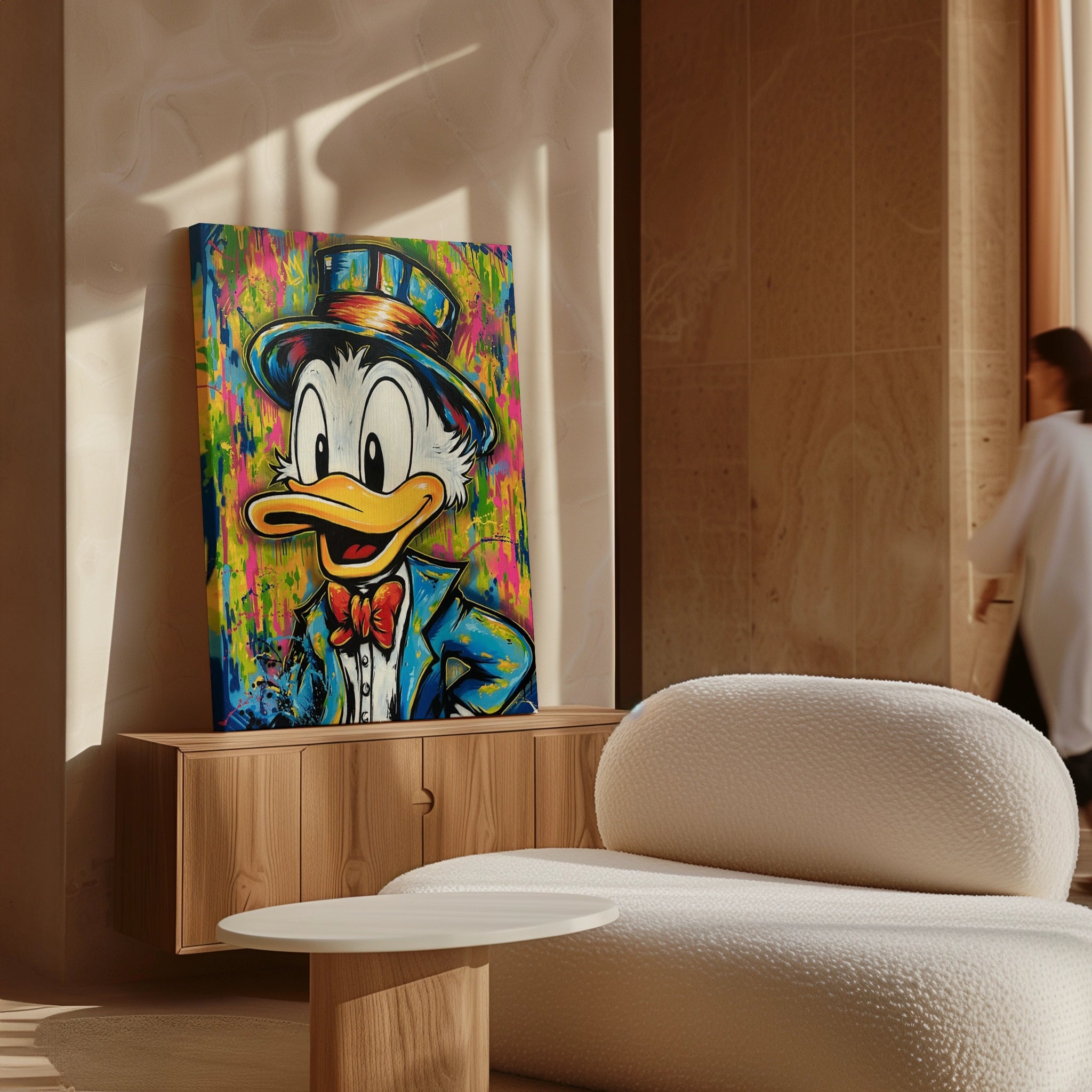 "Splash of Wealth" er laget med spray på lerret. 