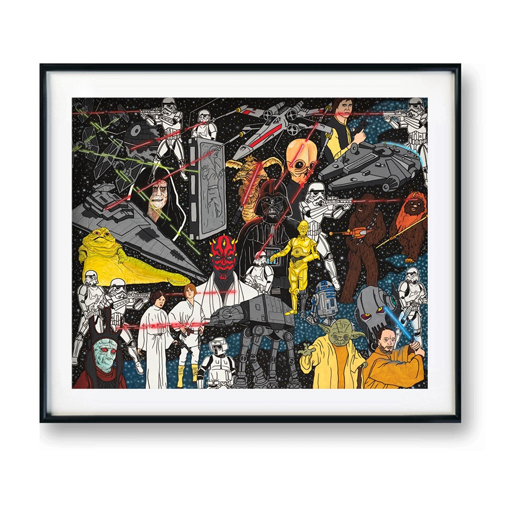Ønsker du en enkel sort innramming til Star Wars kunstverket? Dette kan vi være behjelpelig med.