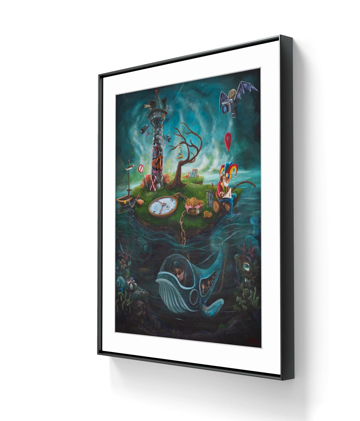 Kunsttrykket "Surveillance island" kommer i størrelsen 41 x 51 cm. 