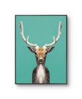 Fine art fotokunsttrykket "Symmetric Deer" av den norske fotografen Dag Knudsen, signert og nummerert i et begrenset opplag.