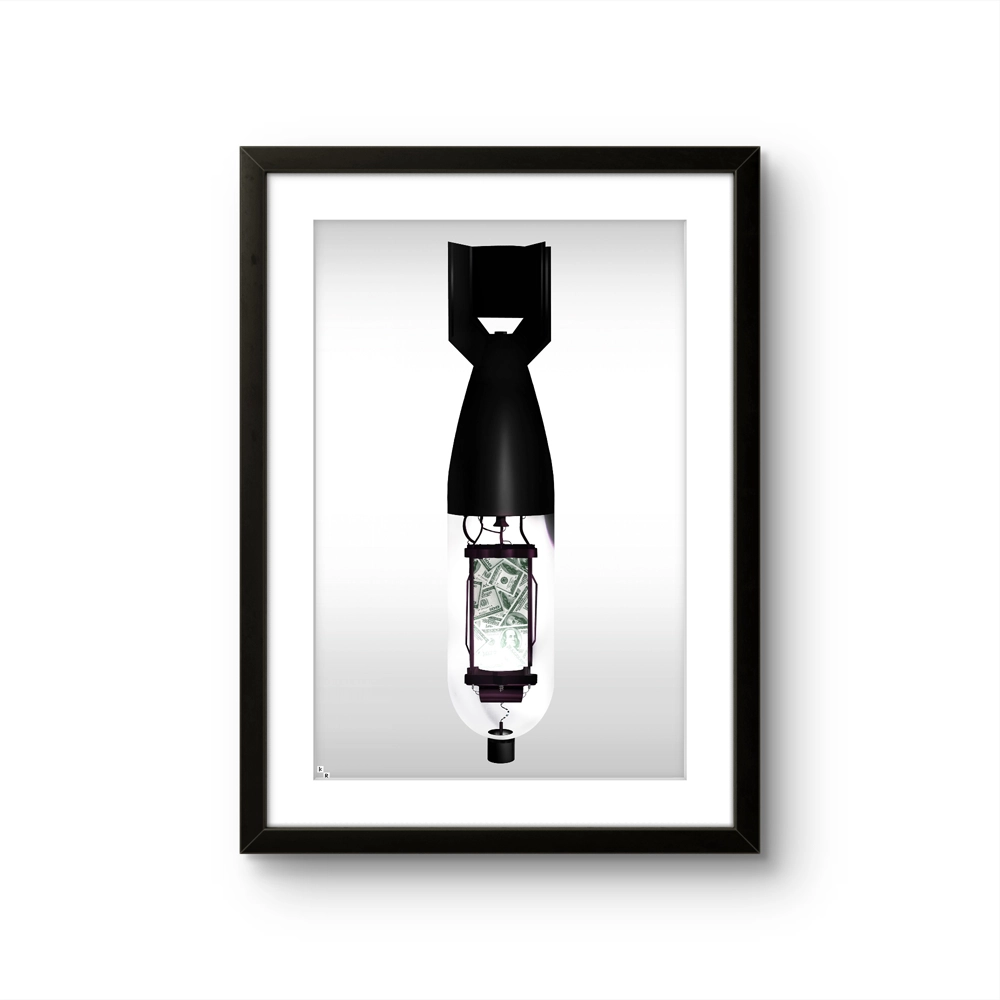 Fine art pigmenttrykket "The Big Man Restless" av den norske kunstnerduoen Johan Reisang og Ela Buria.