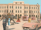 Detaljebilde av kunsttrykket «The tiger knows» av Edvarda Braanaas.
