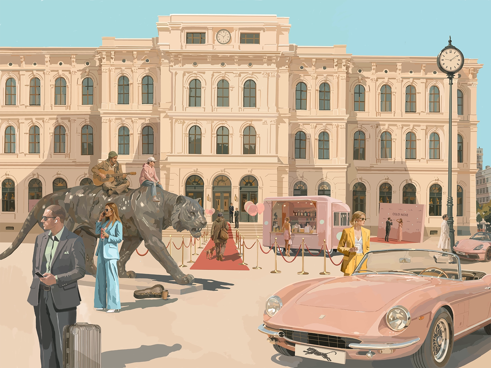 Detaljebilde av kunsttrykket «The tiger knows» av Edvarda Braanaas.