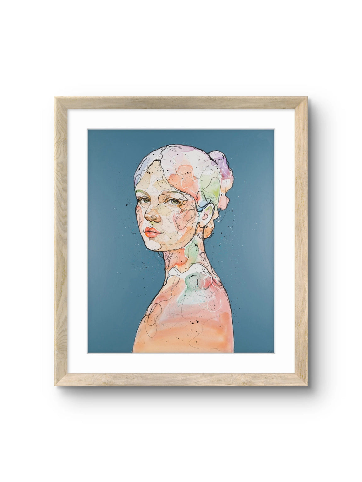 Fine art giclée trykket "Under overflaten" av den norske kunstneren Lea Alstad, signert og nummerert i et begrenset opplag