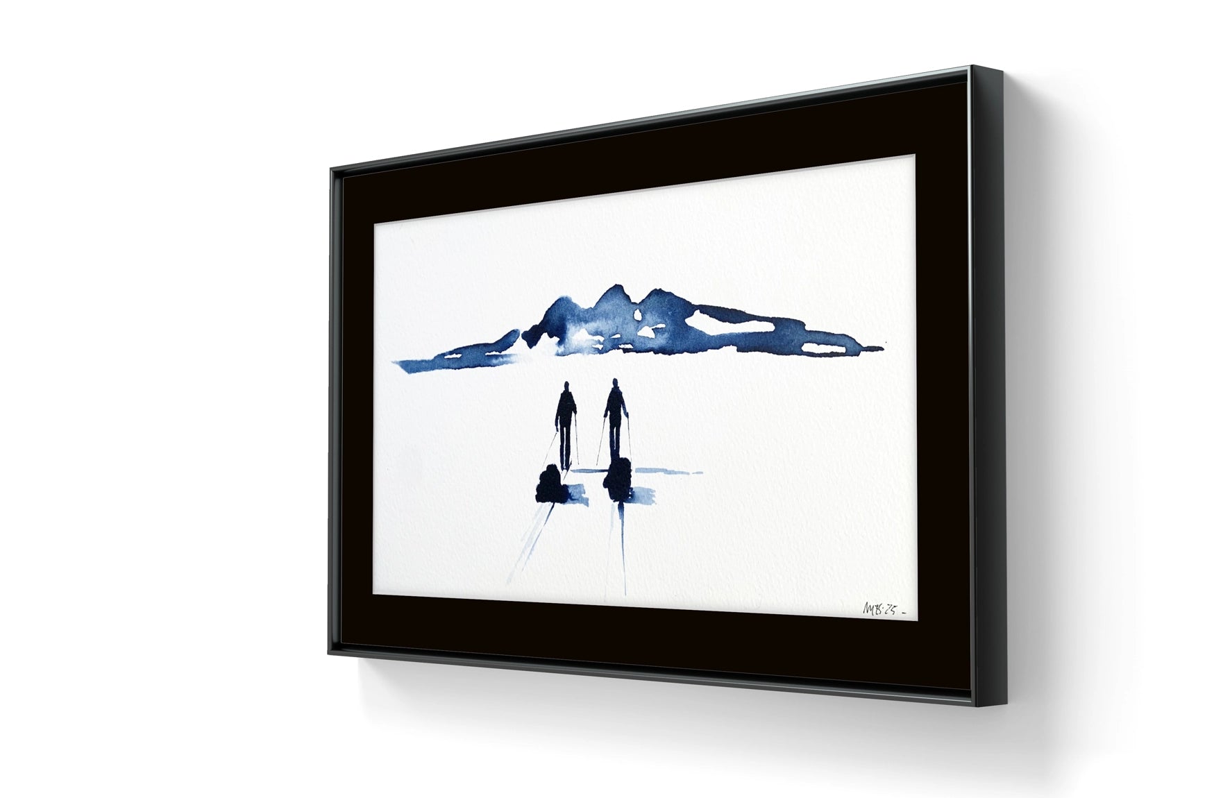 Kunstverket levers uten ramme. Send en e-post til post@m35.no eller legg ved en kommentar i bestillingen dersom du ønsker tilbud på innramming av "Underveis 18"