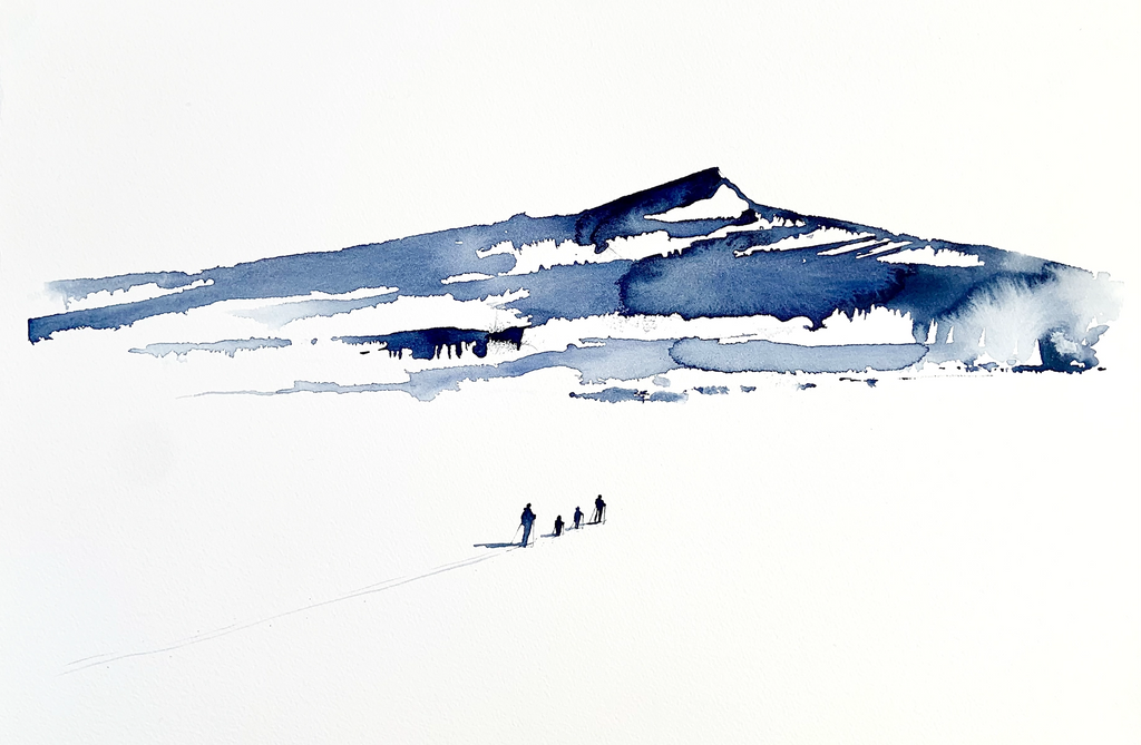 Kunstverket levers uten ramme. Send en e-post til post@m35.no eller legg ved en kommentar i bestillingen dersom du ønsker tilbud på innramming av "Underveis 19"