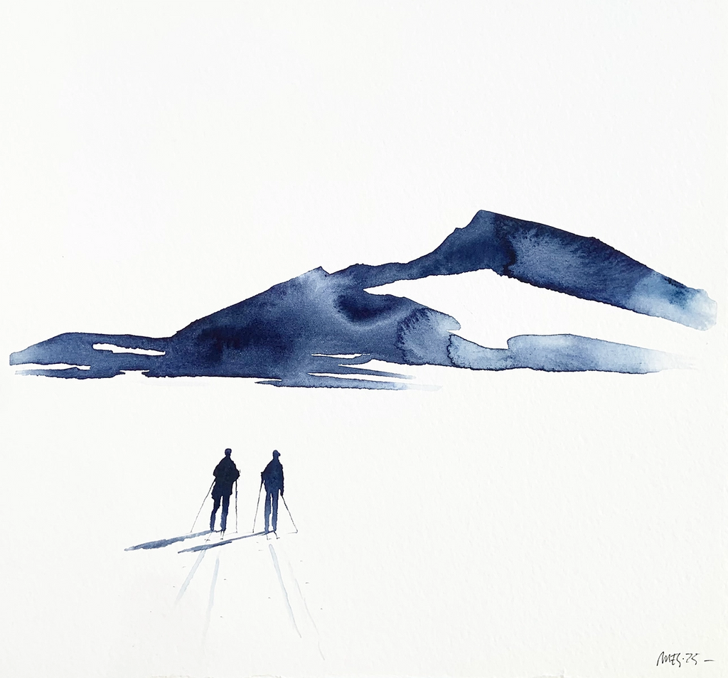 Detaljebilde av maleriet "Underveis 20" av Mona Eckhoff