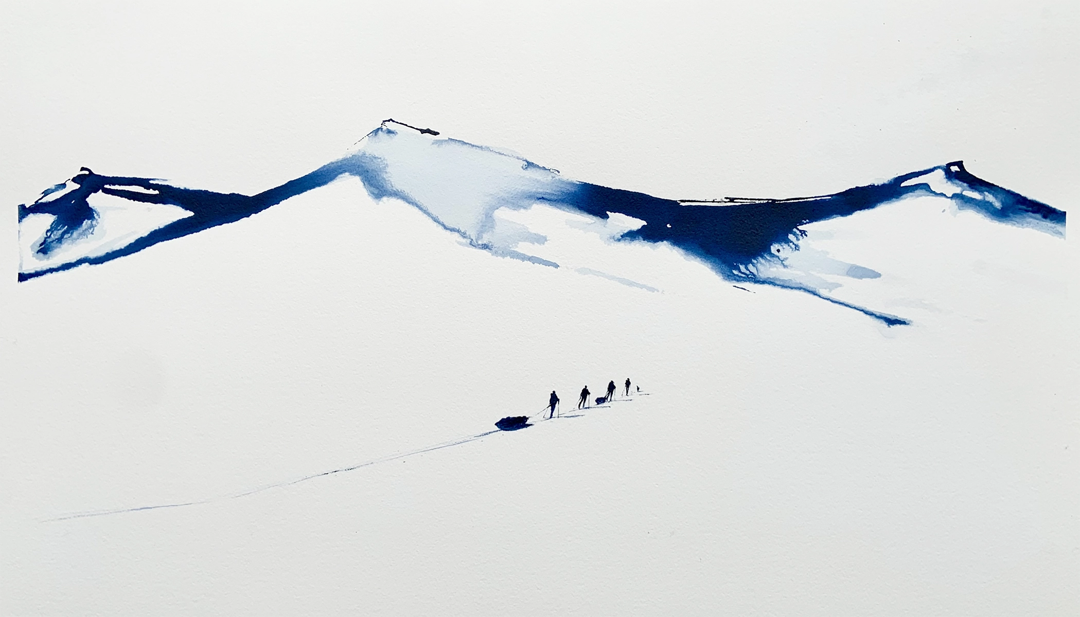 Detaljebilde av maleriet "Underveis 37" av Mona Eckhoff