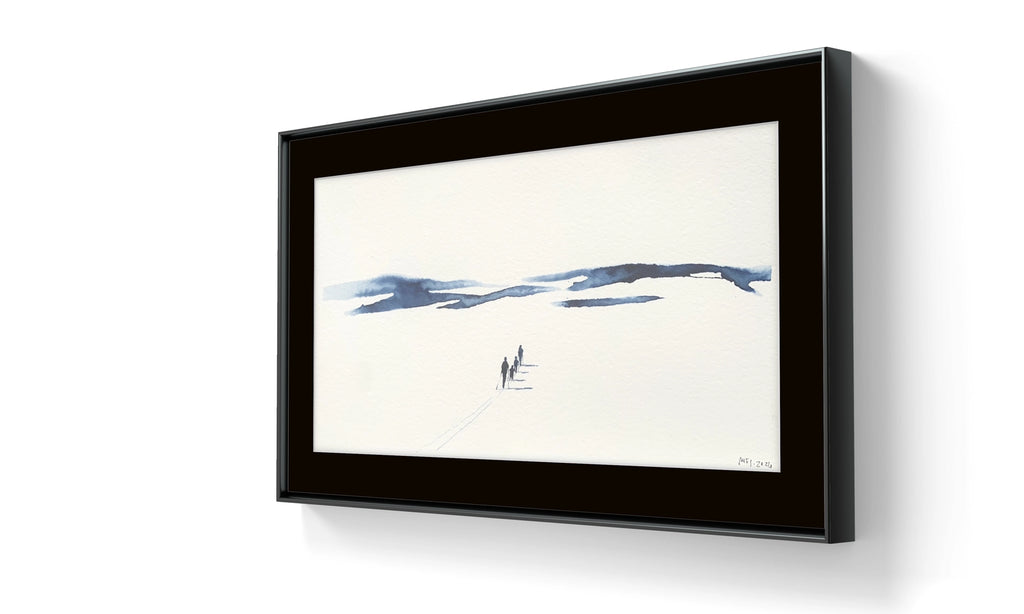 Kunstverket levers uten ramme. Send en e-post til post@m35.no eller legg ved en kommentar i bestillingen dersom du ønsker tilbud på innramming av "Underveis 38"