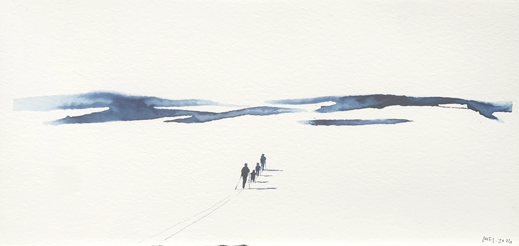 Detaljebilde av maleriet "Underveis 38" 