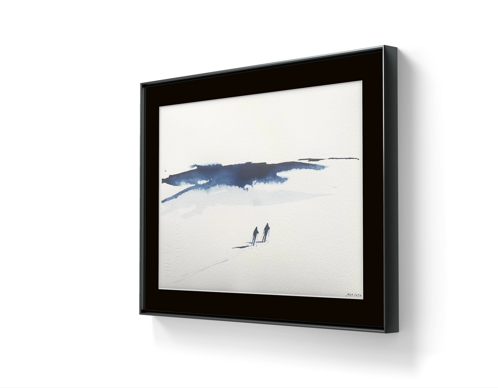 Kunstverket levers uten ramme. Send en e-post til post@m35.no eller legg ved en kommentar i bestillingen dersom du ønsker tilbud på innramming av "Underveis 40"