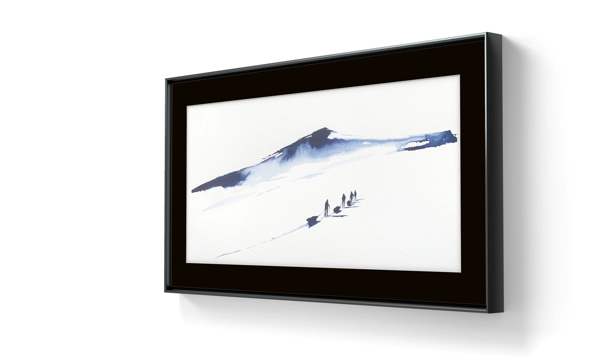 Kunstverket levers uten ramme. Send en e-post til post@m35.no eller legg ved en kommentar i bestillingen dersom du ønsker tilbud på innramming av "Underveis 45"