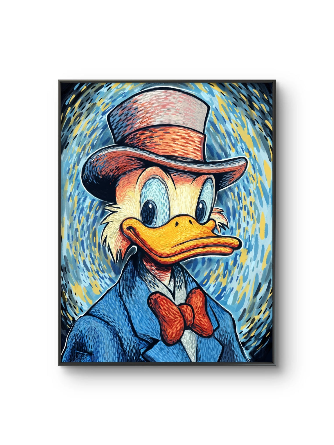 Kunsttrykket "Van Scrooge" kommer i en versjon på lerret, håndkolorert av Salke1