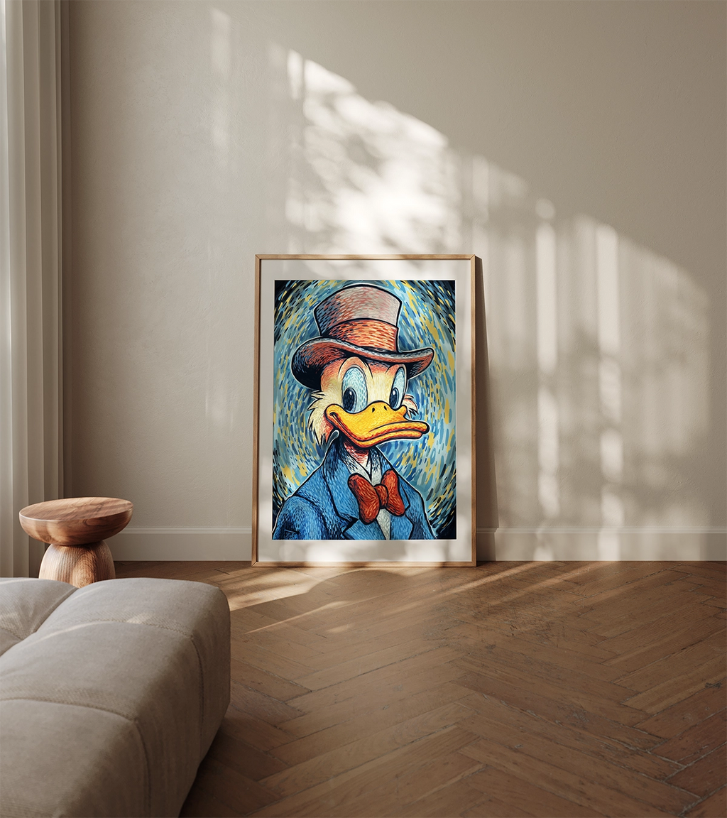 Ønsker du kunsttrykket "Van Scrooge" rammet inn? Ta kontakt og så hjelper vi deg