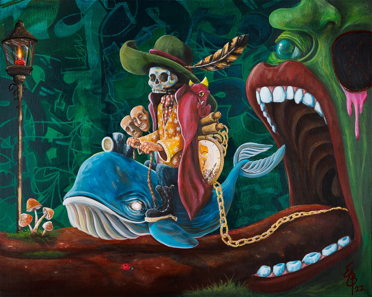 Detaljebilde av kunsttrykket "Walk the talk" .