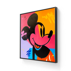 Warhol Mickey leveres ferdig innrammet med sort sveveramme