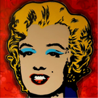 Detaljebilde av kunstverket "Warhol Marilyn, red" av den norske kunsteren Salke1