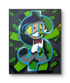 Kunstverket "Warhol Monopoly" av Salke1 leveres ferdig innrammet med en sort ramme. 