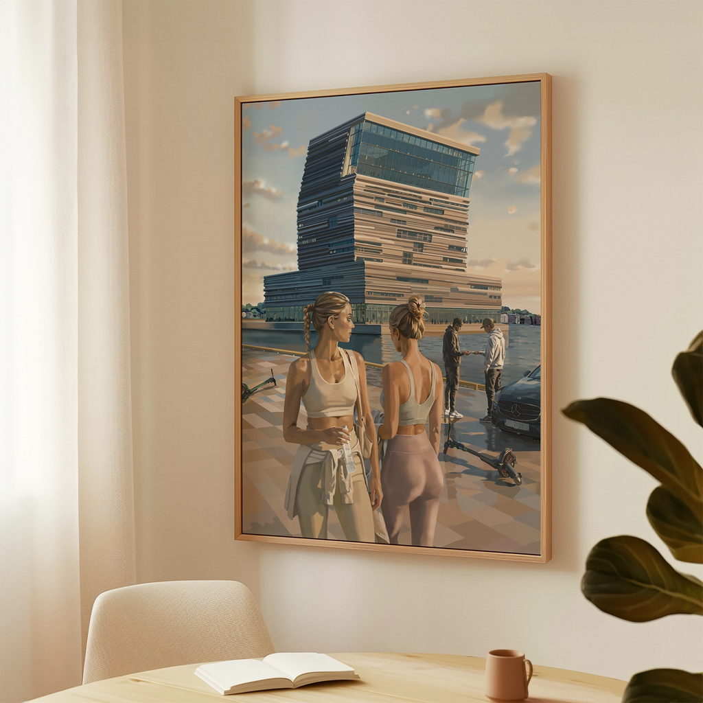 Kunsttrykket «What would Munch do» på lerret leveres håndkolorert av Edvarda