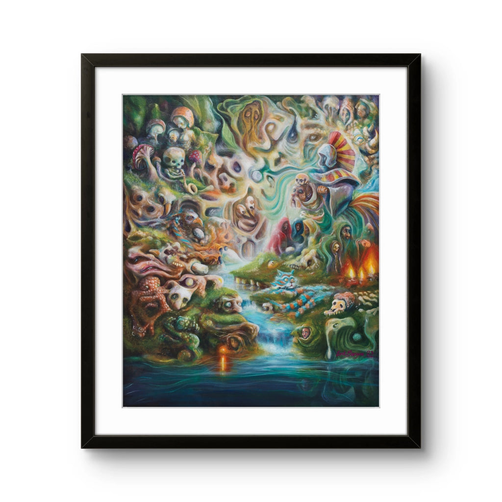 Fine art giclée trykket "Who’s there?" av den norske kunstneren Erik Bergan, signert og nummerert i et begrenset opplag.