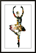 Kunsttrykket "En dedans pirouette avec de fleurs" leveres uten ramme. Men vi bistår deg gjerne, send e-post til post@m35.no