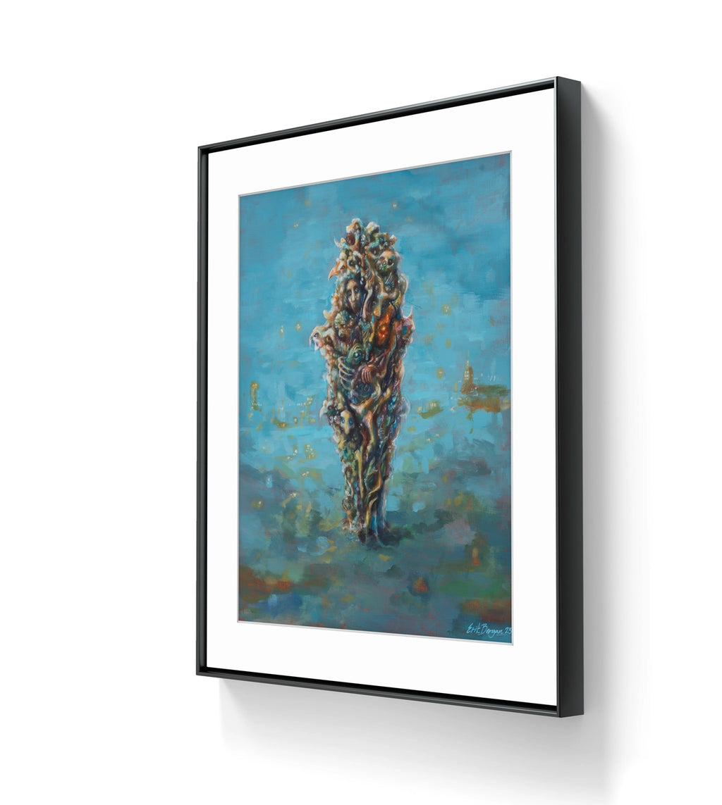 Fine art giclée trykket "Angst" kommer i størrelsen 46 x 56 cm