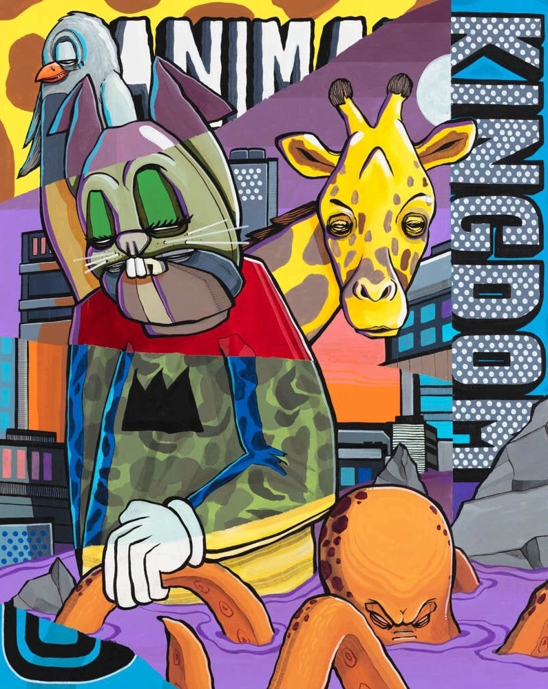 Fine art trykket "Animal kingdom" av den norske graffitikunstneren Atle Østrem.