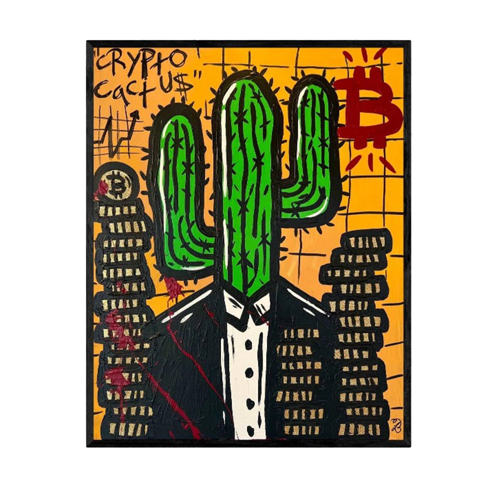 Crypto Cactus leveres med sort ramme.