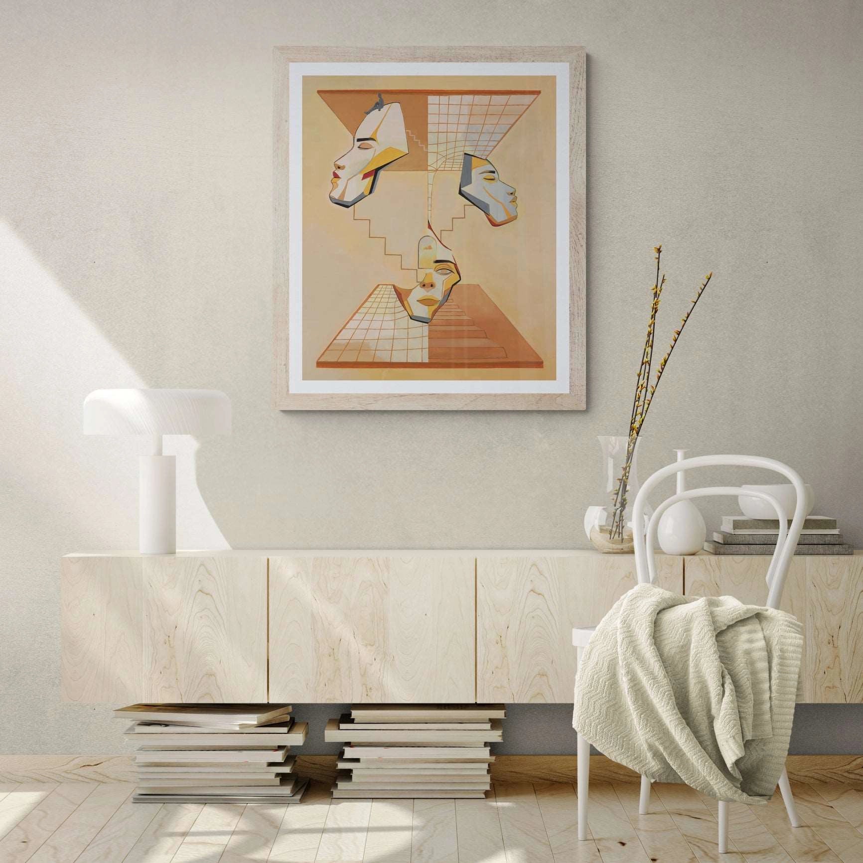 Dark Matter print innrammet med en lys eikelist