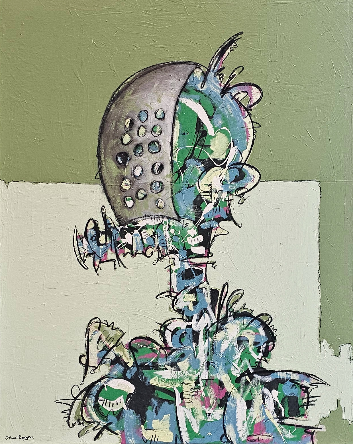 Detaljebilde av kunstverket "It’s all relative, time is unreal" av Stian Borgen