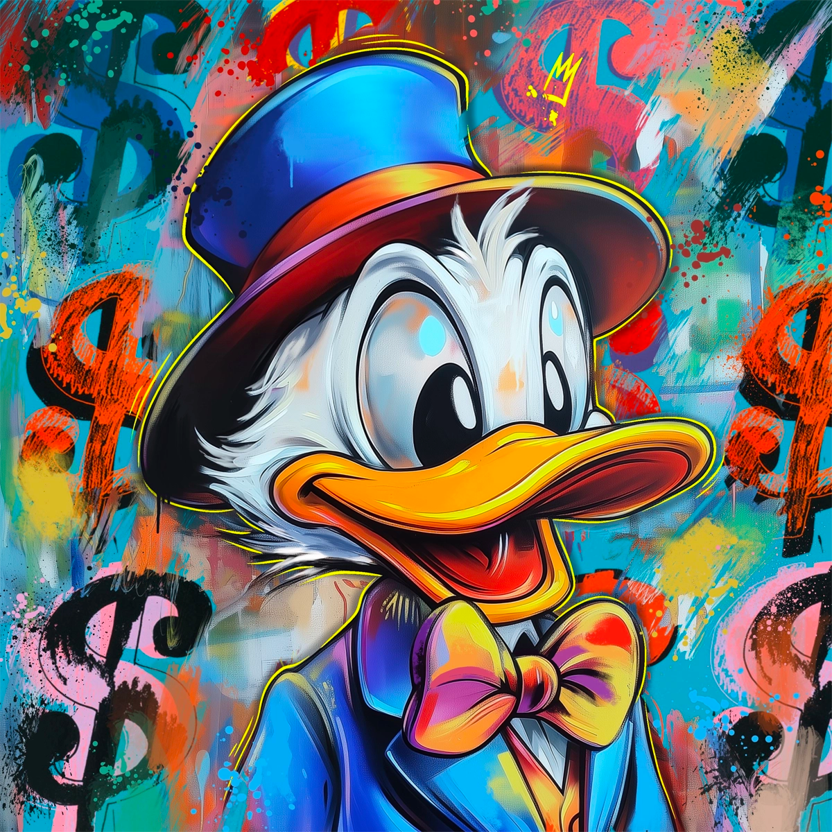 Detaljebilde av kunsttrykket "Dollar duck" av Salke1.