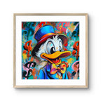 Kunsttrykket "Dollar duck" kommer i en størrelse på kunstpapir. 