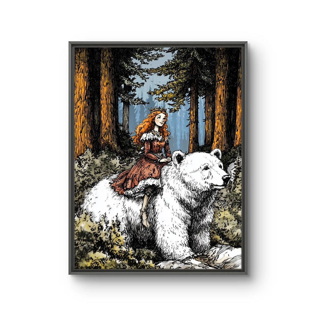 Kunsttrykket "East of the sun, west of the moon" kommer i en størrelse på lerret.